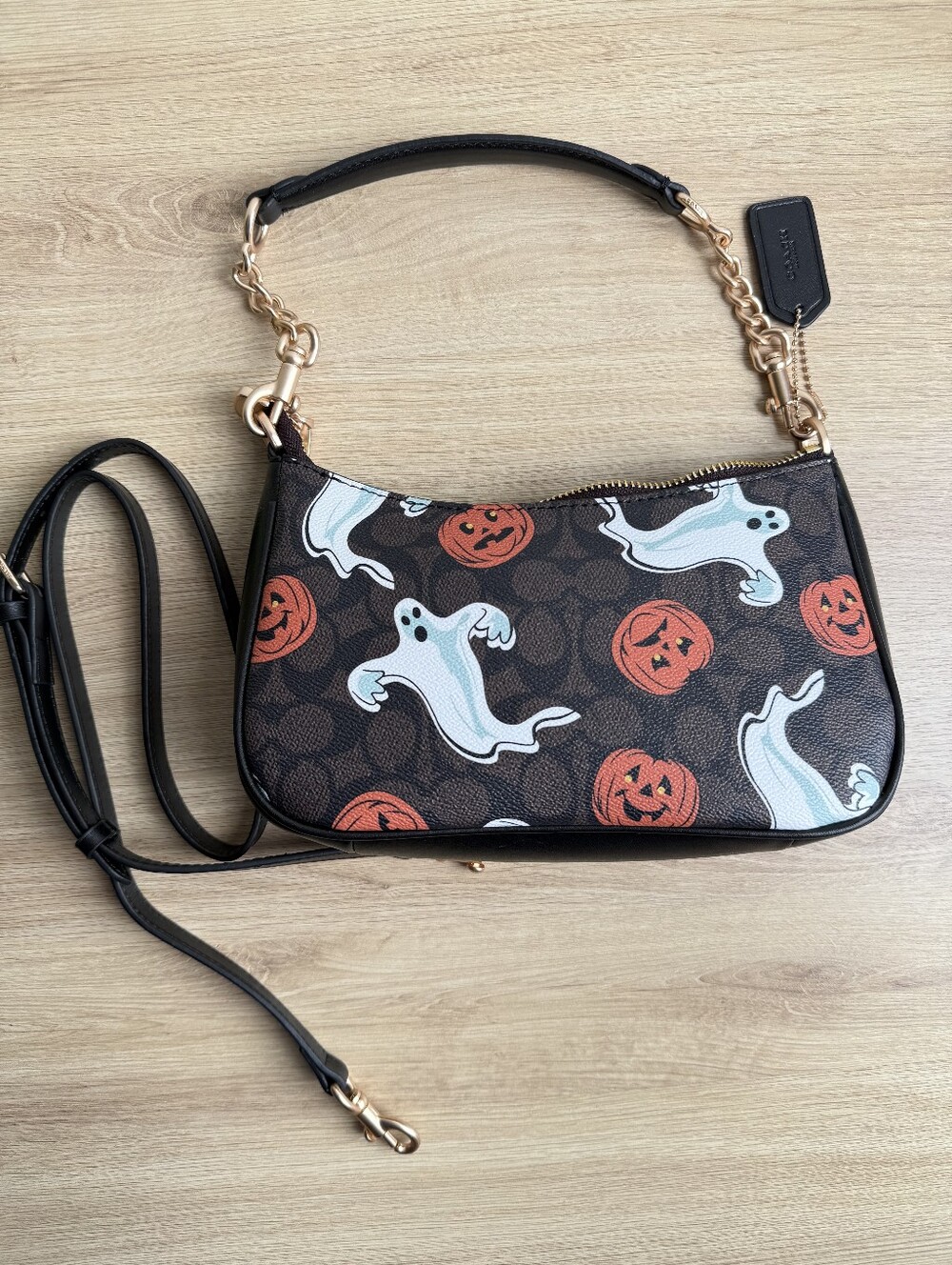 Coach Teri Bag Signature Canvas Halloween Ghost Pumpkin - Picture 10 of 10